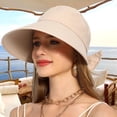 thumbnail image 5 of Delayuji Womens Visor hat Wide Brim Foldable Packable Adjustable Summer UV Protection Lightweight Breathable Fishing Hat Safari Hat Portable Outdoor Hat, 5 of 6