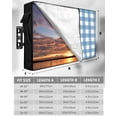 thumbnail image 7 of Outdoor TV Cover 48 to 50 Inch Weatherproof, Farmhouse Vintage Waterproof TV Screen Protector for Outside Decor with Zipper and Pocket 48"L x 30"H , Gingham Checkered Texture Steel Blue, 7 of 7
