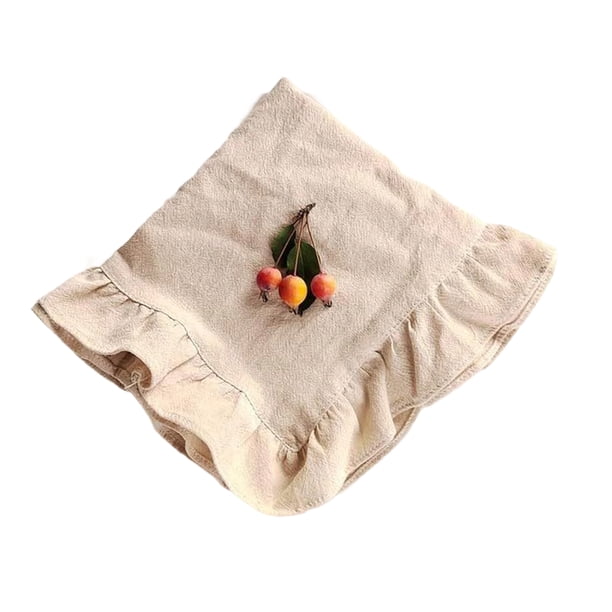 Mantel individual de color puro, plisado, con borde con volantes, lavable a máquina, ideal para desayunos, té de la tarde, decoración de mesa