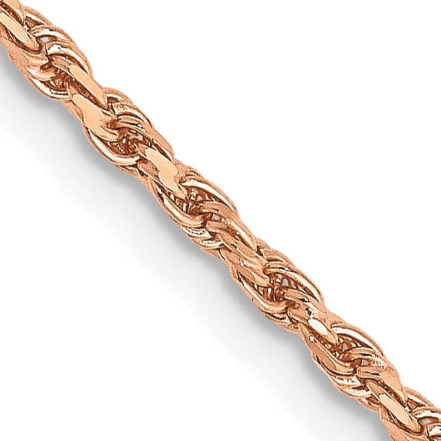 14k Rose Gold 16 Inch 1.8mm Man Made Rope Chain Necklace Pendant Charm For Dad Mens For Him