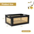thumbnail image 3 of Lamoree Rattan Storage Basket Handmade Natural Bamboo Woven Storage Bin for Organizing Decorative Wicker Box for Rustic Farmhouse Decor Home Office Tabletop Shelf Organizer, 3 of 8