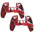 thumbnail image 1 of 2 fundas protectoras para mando de PS5, de silicona, color camuflaje, color rojo, 1 of 13