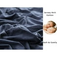 thumbnail image 4 of PURE ERA Jersey Knit Cotton Fitted Bottom Sheet ONLY - Deep Pocket Upto 15" to 20" Ultra Soft Comfy Breathable(Heathered Blue,King Size), 4 of 7