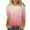 Pink, variant on White Long Sleeve Undershirt Women Cooling Women T Shirts Long Sleeve Casual Printed Round Neck 3/4 Sleeve T-shirt Loose Top