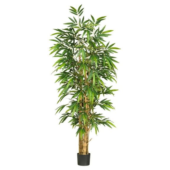 Nearly Natural 6ft. Belly Bamboo Silk Tree, Green