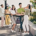 thumbnail image 2 of MYXIO 32" Plastic Folding Round Table Bar Height, HDPE Matrial with Gray Metal Finish, High Top Table for Outdoor Party, Cafes, Restaurants, Backyard, Dining Room, Wedding Event,1 Pack, Black, 2 of 16