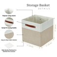 thumbnail image 3 of DECOMOMO Fabric Cube Storage Bin - Storage Baskets for Shelves, Cube Storage Organizer for Kallax and Cubbies (Beige & White, 11 inch Cube) - 4 Pack, 3 of 5