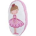 thumbnail image 3 of Cozy Line Dancing Ballerina Girl Pink White Embroidered Print Oval Decorative Pillow (1 Girl, Decor Pillow - 1 pc)…, 3 of 5