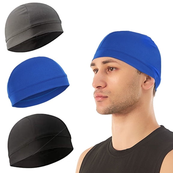 Cooling Skull Caps,Sweat-Wicking Hat for Men and Women,Ideal for Cycling and Running,3 Pcs