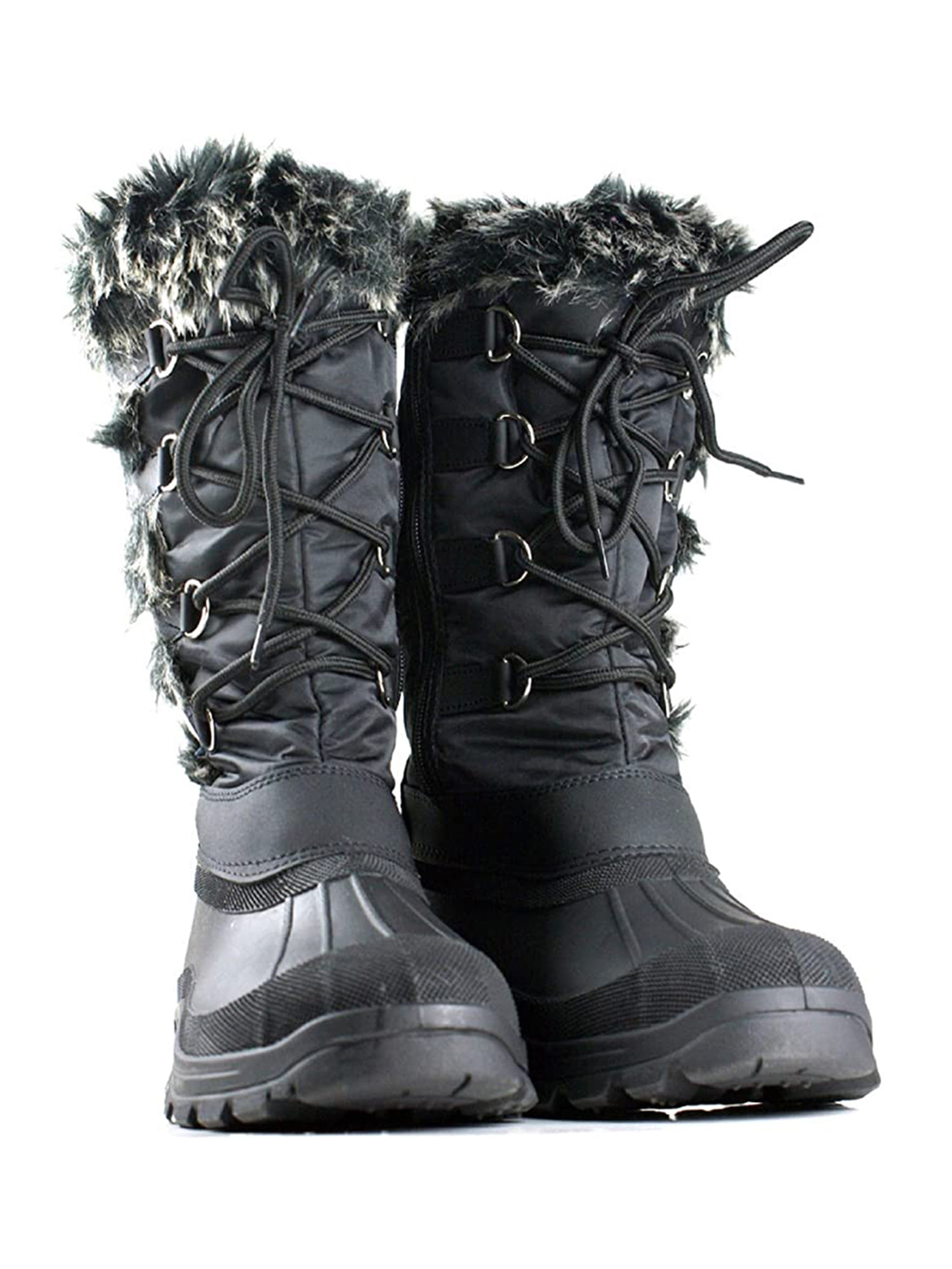 Charmg Winter Boots Warm Snow Boots PU Leather Boots Women Shoes Wedges Non Slip Women Boots
