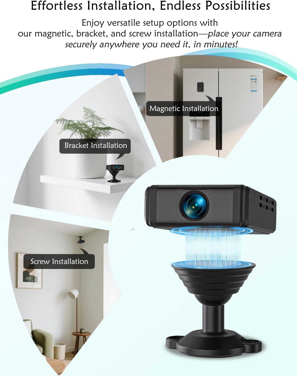 Mini Security Camera,Wireless Micro Camera with 180°Rotating Lens, Free 1-Year Cloud Storage, 4K WiFi Wireless Surveillance,Motion Detection,Auto Night Vision for Family Monitoring Access Control