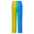 thumbnail image 6 of Rainbow Stripes Winter Female Pants Flannel High Waist Women Pants Lady Warm Straight Leg Plush Trousers, 6 of 7