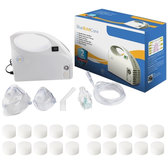 BeC COMPACT, PORTABLE NEBULIZER WITH ALL ACCESSORIES, For Adults and Children, includes 20 Filters