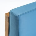 thumbnail image 5 of GDF Studio Cascada Outdoor Acacia Wood Loveseat and Table Set with Cushions, Teak and Blue, 5 of 12