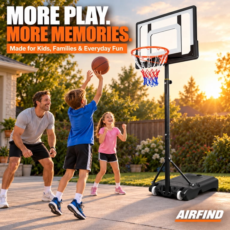 Airfind Adjustable Basketball Hoop, 5-7ft with Wheels photo 7