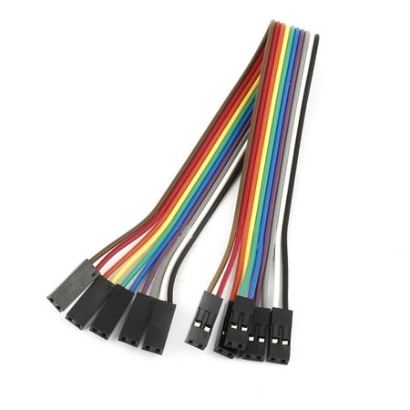 Solderless Terminal Assortment - 20cm 2.54mm F/F 2 Terminals Solderless Colored Breadboard Jumper Wire 5 Pcs