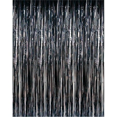 Black Foil Fringe Door Curtain 3ft X 8ft Walmart Com