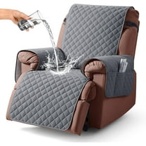 Recliner Chair Cover Sofa Slipcover, Waterproof Couch Cover Recliner Furniture Protector with Elastic Straps, Pockets Non-Slip Washable Dog Chair Cover for Pets Cats(23.6", Dark Grey)