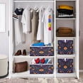 thumbnail image 6 of Cabinet Storage Basket 11.02x11.02x11.02 Inches Storage Box Foldable, Storable and Easy to Assemble ，Open Home Storage Bins ，Closet Storage Bins Beautiful Halloween Bats, 6 of 8