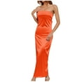 thumbnail image 2 of OSFVNOXV Satin Silk Maxi Dress for Women Backless Tube Tops Low Back Hollow Out Bodycon Wrap Strapless Long Dresses Homecoming Prom Wedding Guest, 2 of 7