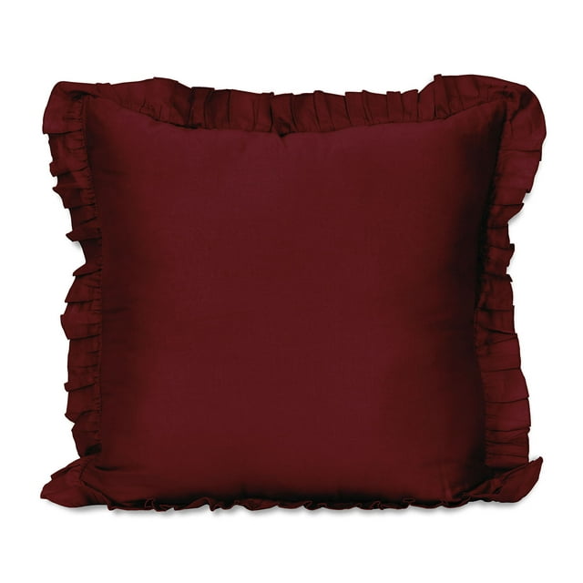 Vargottam Shabby Chic Farmhouse Decor Ruffled Pillow Sham Euro 26x26 Cotton Frill Pillow Cases Housewarming Gift