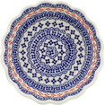 thumbnail image 2 of Polish Pottery 8¼-inch Fluted Bowl (Blue Heart Theme) Hand Painted in Boleslawiec, Poland + Certificate of Authenticity, 2 of 6