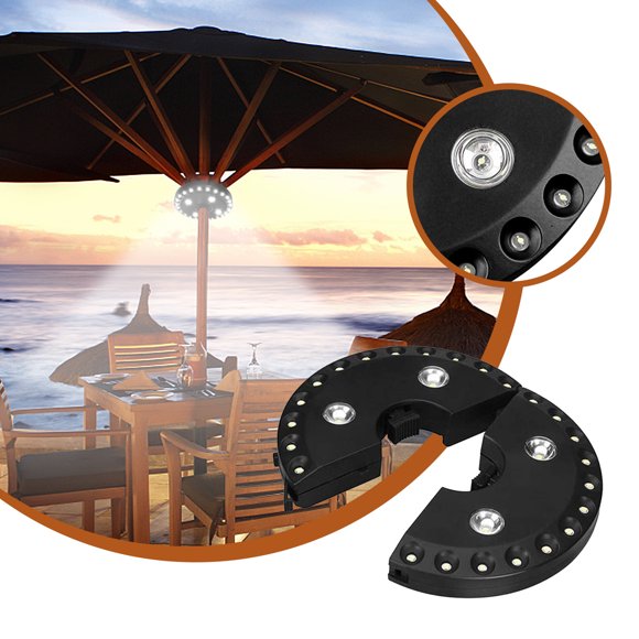 RXIRUCGD Battery Umbrella Lights Outdoor, Powered Patio Umbrella Lights LED Umbrella Patio Lights For Beach Tent Camping Garden Party Decoration