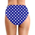 thumbnail image 3 of Womens High Waisted Bikini Bottoms Polka Dot Tummy Control Ruched Swim Bottom Full Coverage Swimsuits Bottoms Pool Party Blue XL, 3 of 5