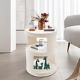 thumbnail image 3 of 3 Tiers Side Table Modern Coffee Table Sofa Bedside Table Round Organizer White, 3 of 16