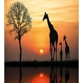 thumbnail image 3 of Africa Duvet Cover Set, Giraffes on Bushes by the Lake Surface Horizon in the Middle of Nowhere Image, Decorative 2 Piece Bedding Set with 1 Pillow Shams, Twin Size, Orange Black, by Ambesonne, 3 of 3