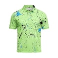 thumbnail image 5 of Dolkfu Short Sleeve Men'S Dress&nbsp;Shirts Collared Refreshing Button Green Tops Geometric Patchwork Artistic Polos Green,Xxxxxl, 5 of 5