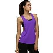 Womens Yoga Gym Sports Tops Shirts Tank Active Stretch Sleeveless Workout Vest