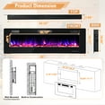 thumbnail image 3 of Costway 60 Inches Ultra-thin Electric Fireplace Recessed & Wall Mounted with Log Crystals, 3 of 9