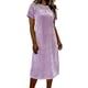 thumbnail image 1 of Vestido de Color Sólido Cuello Redondo de las Mujeres Terciopelo Cremallera Montado Suéter Mini Casual, Vestido Casual de las Mujeres, 1 of 7
