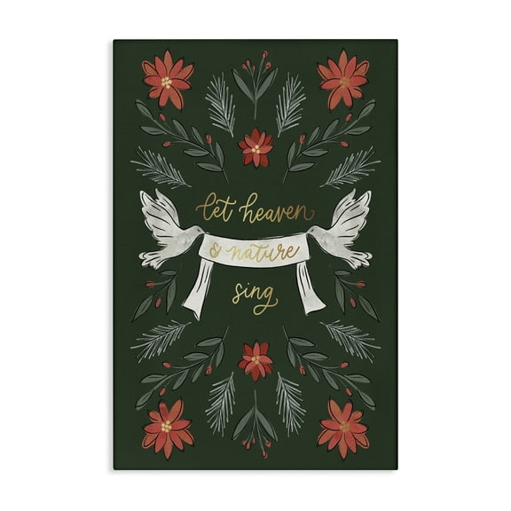 Stupell Industries Farmhouse Xmas Let Heaven Sing Canvas Art, 16 x 24, by Amanda Houston