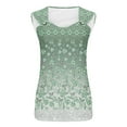 thumbnail image 4 of Jjayotai No Boundaries Tops, Womens Loose Fitting Tank Tops, Casual Summer Ladies Scoop Neck Sleeveless Shirts, O Ring Shoulder Blouse, Floral Printed Shirt, Tank Top for Women 2025 Green~XXL, 4 of 4