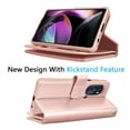 thumbnail image 5 of EBIZCITY for Motorola Moto G 5G 2022 Case, Wallet Detachable Magnetic Cover 9 Card Slots Holder with Wrist Strap Kickstand (Rose Gold), 5 of 6