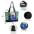 thumbnail image 2 of FORMRS Canvas Laptop Tote Bag for Women with 15.6" Computer Compartments Shoulder Handbag, Green Seaside, 2 of 7