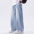 thumbnail image 4 of Conairie Men Jeans Relaxed Fit Elastic Waist Denim Pants Fashion Solid Comfy Lightweight Outdoor Hiking Pants With Pocket Light Blue M, 4 of 7