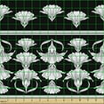 thumbnail image 2 of Ambesonne Art Deco Fabric by the Yard Upholstery, Classic Lily Petals Motif, 2 Yards, Black and White, 2 of 5