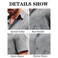 thumbnail image 5 of Summer Men Shirt Guayabera Short Sleeved Button Up Beach Shirt, 5 of 5