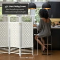 thumbnail image 5 of Red Lantern 4 ft. Short Fiber Weave Folding Screen - White - 6 Panels, 5 of 7