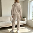 thumbnail image 6 of WULMLEO Women's 2 Piece Sets Matching Hooded Hoodies and Wide Leg Sweatpants Stretch Two Piece Set Casual Loungewear Business Sweatsuit Outfits Camel S, 6 of 7