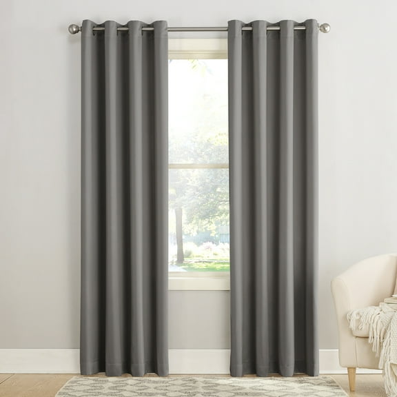 Sun Zero Madison Room-Darkening Grommet Curtain Panel, 54"X108", Steel