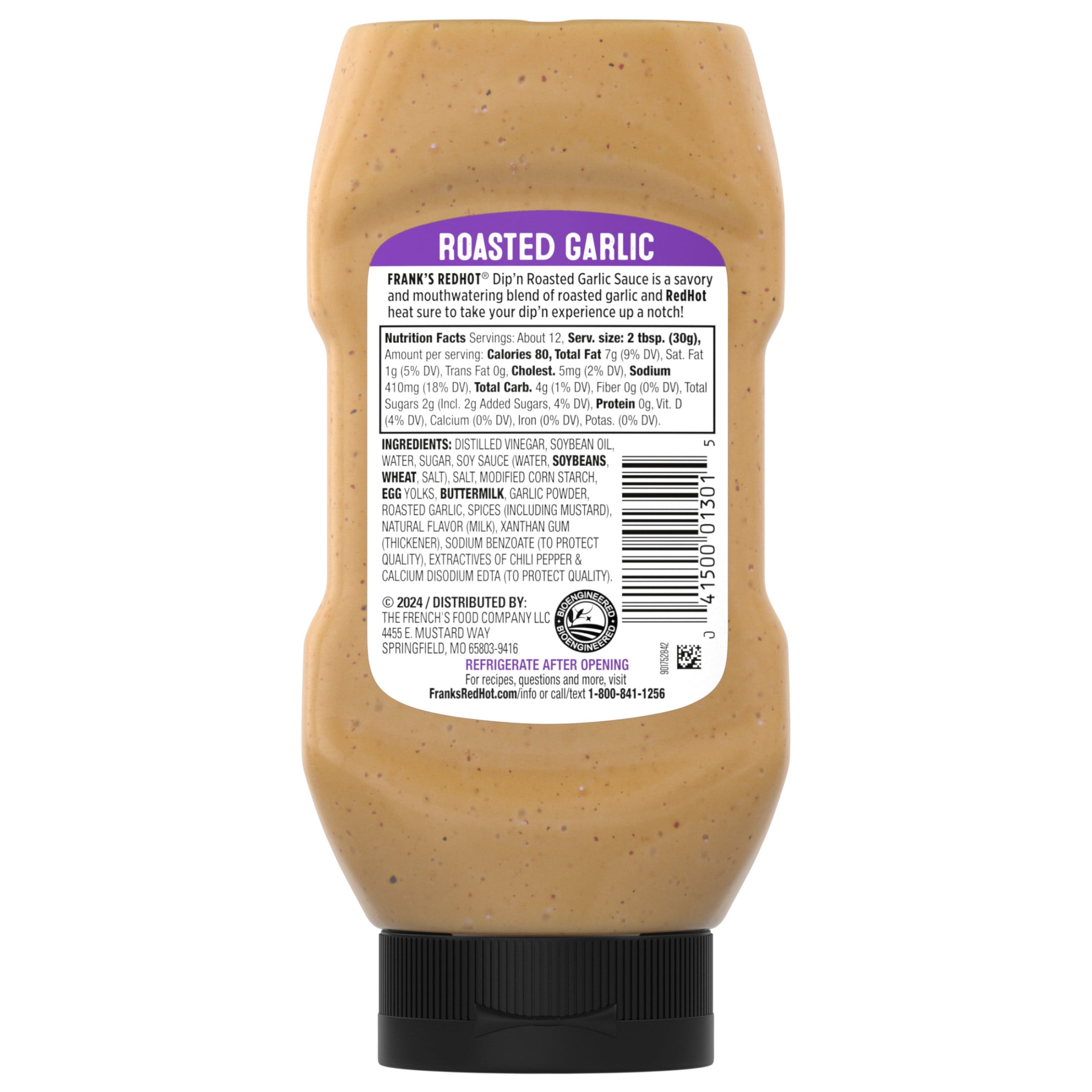 (2 pack) Frank's RedHot Roasted Garlic Dip'n Sauce, 12.0 fl oz Bottle