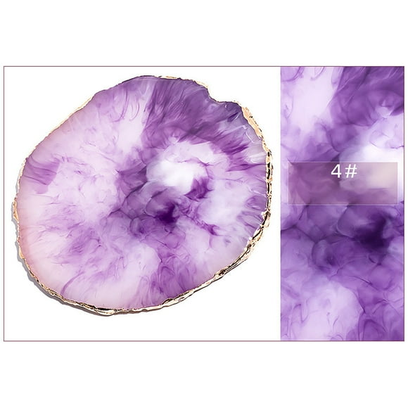 TopLLC Nail Tools 6 Color Resin Round Agate Nail Art Painted Toning Color palette