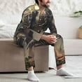 thumbnail image 7 of Fotbe Jungle Dinosaur Pattern Long Sleeve Pajama Set for Men,Sleepwear Set,2-piece Loungewear Set,Soft PJs Comfy Nightwear with Pockets-X-Large, 7 of 7
