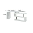 thumbnail image 5 of 48 Inch Writing Desk with Swivel Open Shelf, White, 5 of 5