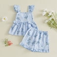 thumbnail image 2 of Toddler Baby Girl Outfits Solid Summer Clothes Cute Sleeveless Tank Tops With Bow And Ruffled Shorts 2Pcs Outfits Set Kaprioy Toddler Girl Clothes 18 24 Months 2T 3T 4T, 2 of 5