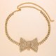 thumbnail image 3 of Collar de lazo de diamantes de imitación, collar de pajarita de moda, gargantilla de estilo uniforme sexy, 3 of 5